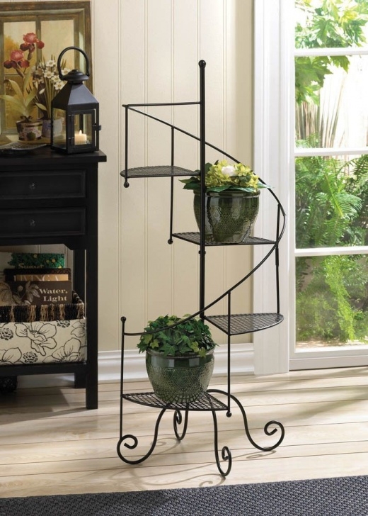 Metal Indoor Plant Stand Spiral Staircase 4 Tier Shelf Flower Pot Planter Shelves Picture 364
