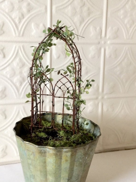 Mini Trellis For Potted Plants Miniature Fairy Garden Trellis With Angel Vine Image 089