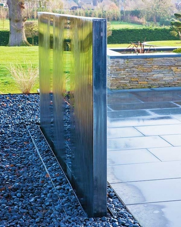 Modern Outdoor Water Wall Fountain Double Sided Water Wall | Water Walls Image 841