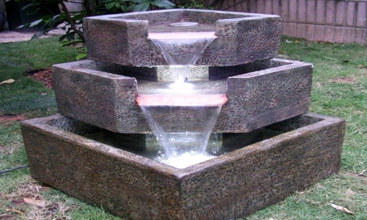 Modern Outdoor Water Wall Fountain Modern Outdoor Water Fountains, Solar Outdoor Wall Image 070