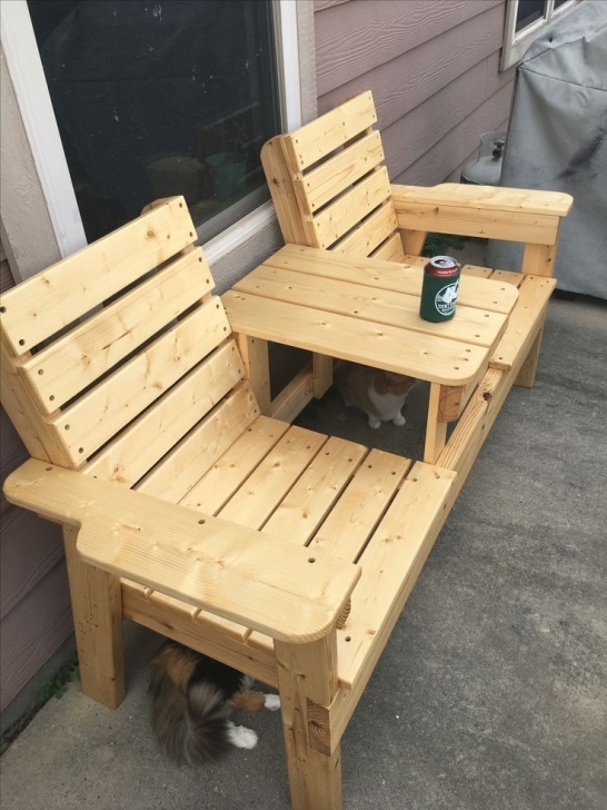 Outdoor Wood Furniture Plans How To Build A Double Chair Bench With Table – Free Plans Photo 060