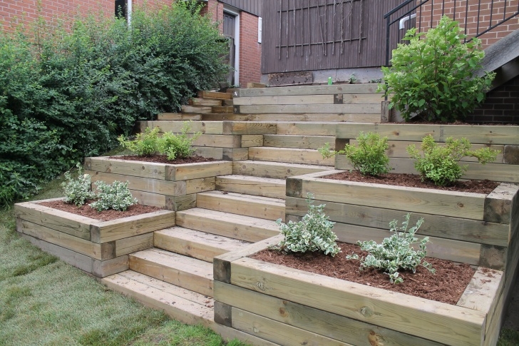 Patio On Sloping Garden Planter/Stairs To Backyard | *Raised Garden Beds Picture 376