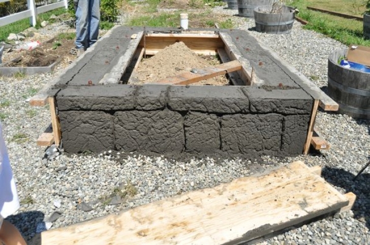 Raised Bed On Concrete Scravings: Concrete Raised Vegetable Bed Image 017