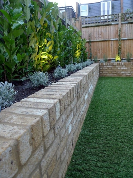 Retaining Wall Garden Bed Yellow Brick Raised Bed Walls Artificial Fake Easy Grass Picture 615