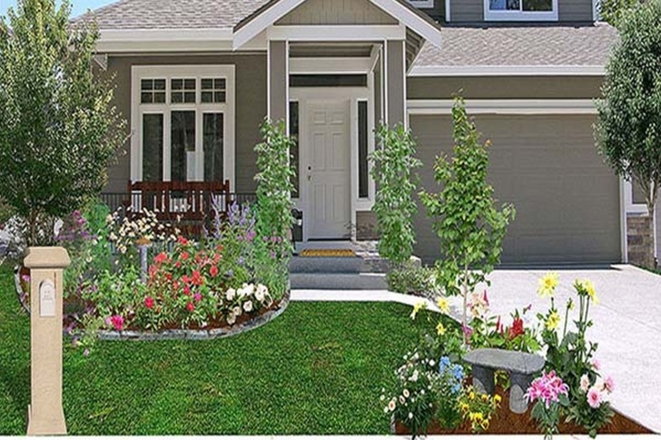 Simple Landscaping Front Of House Simple Landscaping Ideas For Small Front Yard Tropical Photo 849