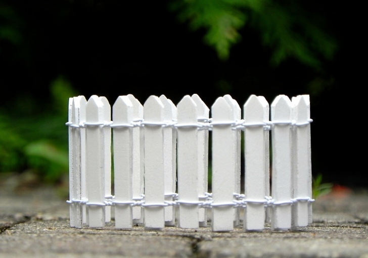 Small White Garden Fence White Picket Fence 18 Inch Miniature Supply For Fairy Garden Photo 376