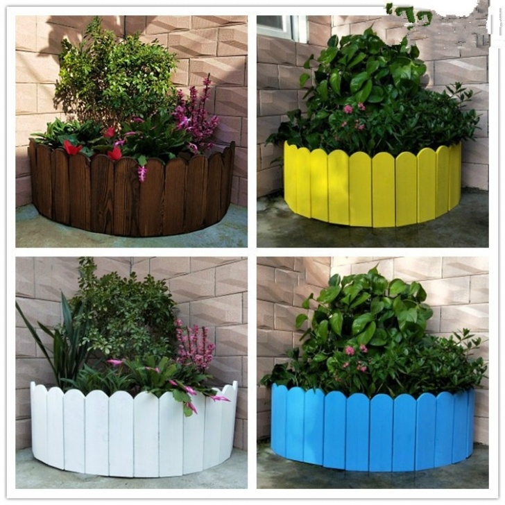 Small Wooden Garden Fence 100*20Cm Solid Wood Fence Courtyard Indoor Garden Border Image 411