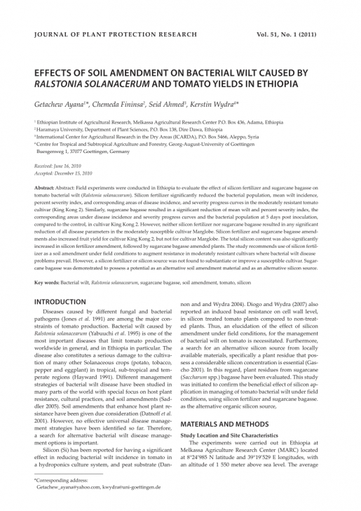 Soil Amendments For Tomatoes (Pdf) Effects Of Soil Amendment On Bacterial Wilt Caused Image 568