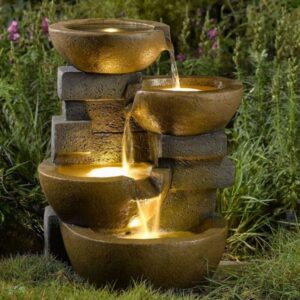 Solar Garden Water Features Water Fountain Pots Led Lights/ Outdoor Yard Garden Water Picture 241