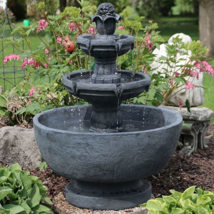 Tall Outdoor Water Fountains Sunnydaze Budding Fruition 3-Tier Outdoor Water Fountain Photo 447