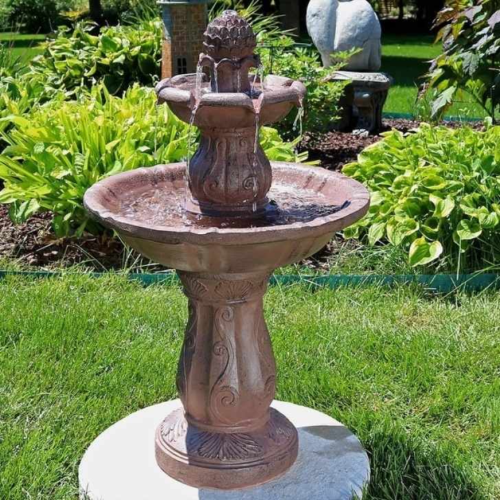 Tall Outdoor Water Fountains Sunnydaze Clover Blossom Cascading 2-Tier Outdoor Water Photo 109