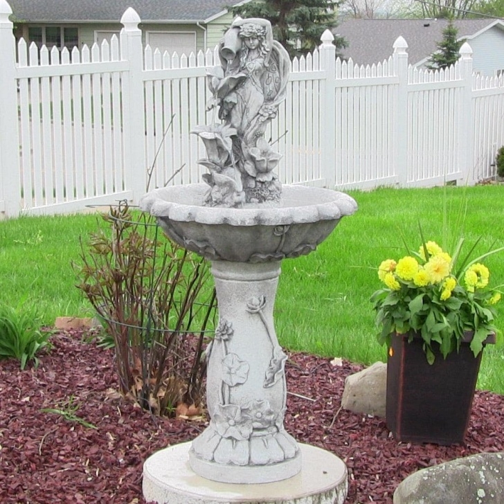 Tall Outdoor Water Fountains Sunnydaze Fairy Flower Solar-On-Demand Outdoor Water Image 498