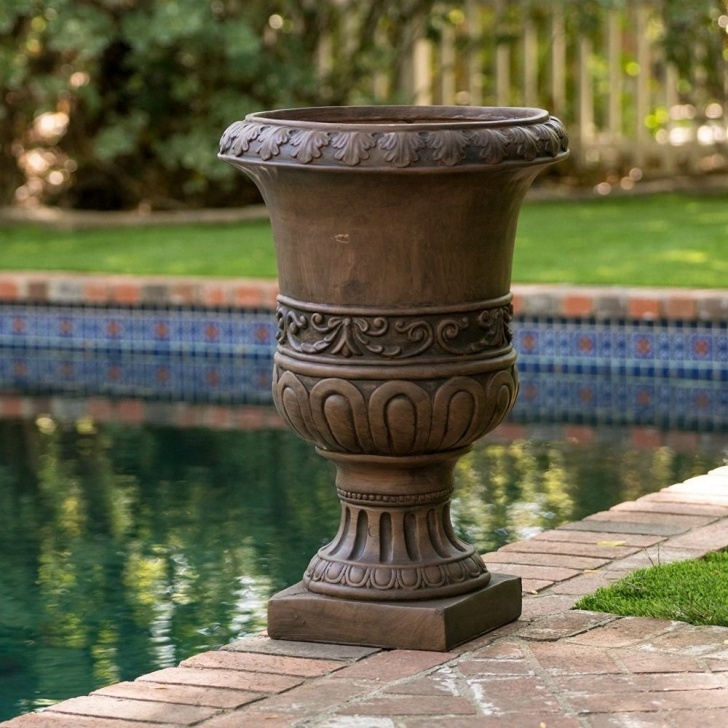 Tall Plant Pots Outdoor Tall Planter Urn Large Flower Pot Roman Grecian Style Picture 150