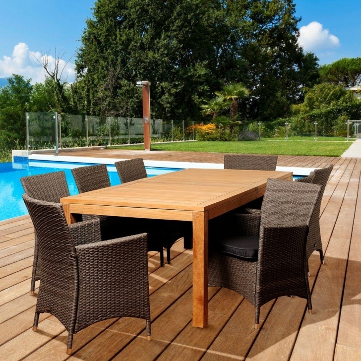 Teak Patio Dining Set Amazonia Fiishman 9-Piece Teak Rectangular Patio Dining Photo 441