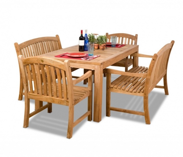 Teak Patio Dining Set Amazonia Teak 5-Piece Teak Rectangular Dining Set With Image 612