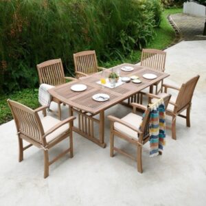 Teak Patio Dining Set Shop Havenside Home Chignik Casual 7-Piece Teak Patio Picture 752