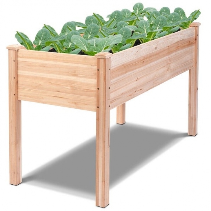 Vegetable Planters For Patio Shop Costway Wooden Raised Vegetable Garden Bed Elevated Image 629