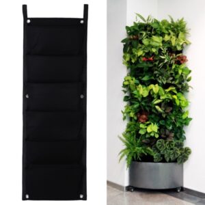 Vertical Wall Planter Indoor New 6 Pockets Black Hanging Vertical Wall Garden Planter Image 650
