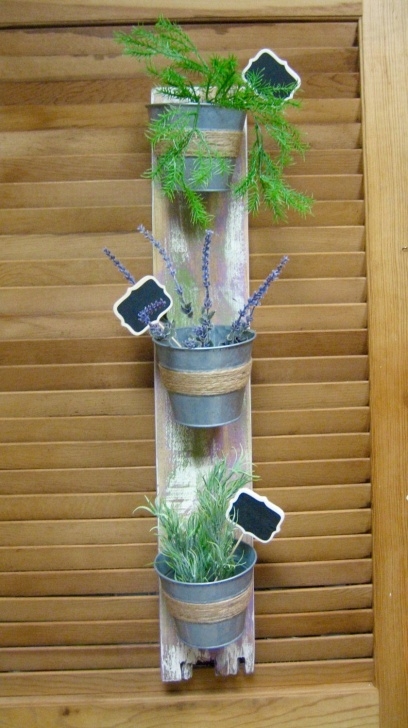Wall Hanging Herb Garden Rustic Wall Mounted Planter Hanging Herb Garden Bucket Picture 574
