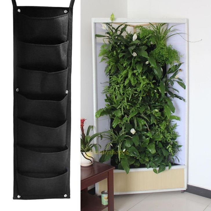 Wall Mounted Herb Garden Indoor 7 Pocket Wall Hanging Vertical Garden Planter Indoor Image 675