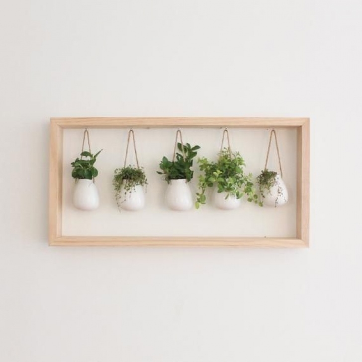 Wall Mounted Herb Garden Indoor Indoor Herb Garden In Wooden Frame | Wall Mount Planter Image 924