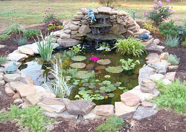 Water Fountain For Small Pond Small Garden Pond With Cascading Fountain | Small Water Photo 786