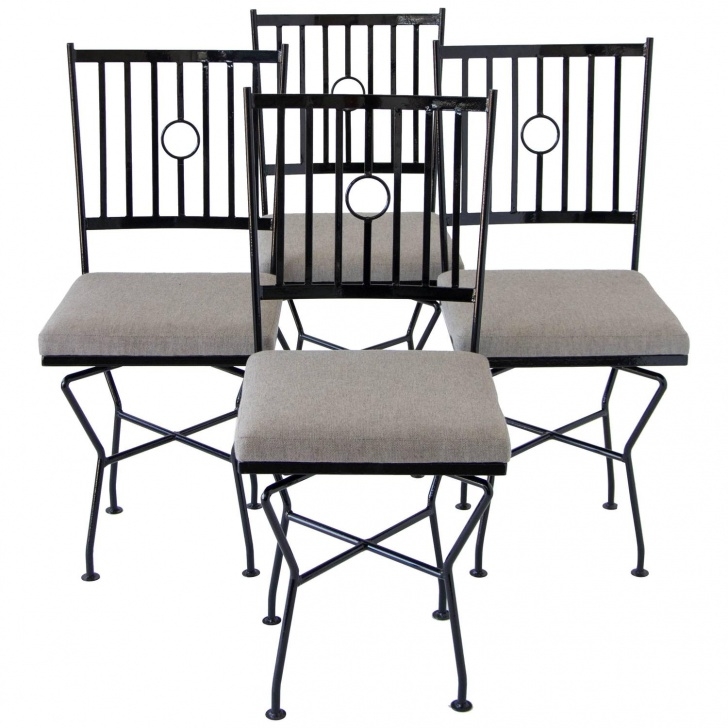 Wrought Iron Patio Dining Set Set Of Four Swivel Wrought Iron Patio Dining Chairs For Image 751