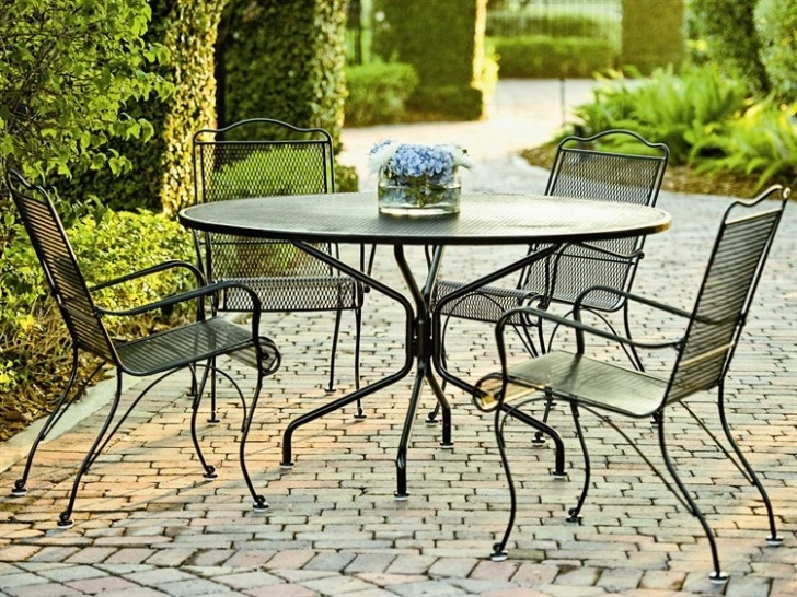 Wrought Iron Patio Dining Set Woodard Tucson Mesh Wrought Iron Dining Set | Tsmsh Picture 866